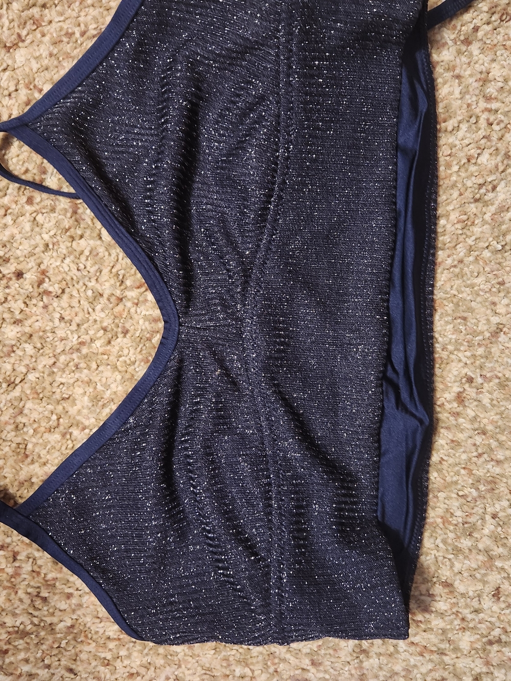 aerie Navy Sparkle Bralette with Metallic Thread